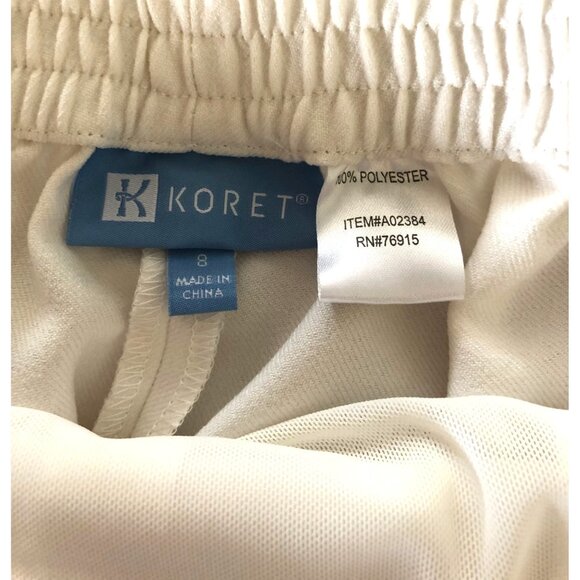 Koret Women’s Size 8 Ivory Pull On Elastic Waist Pants Pockets - Picture 5 of 6